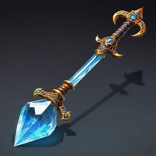 Prompt: fantasy crystal monk spade weapon