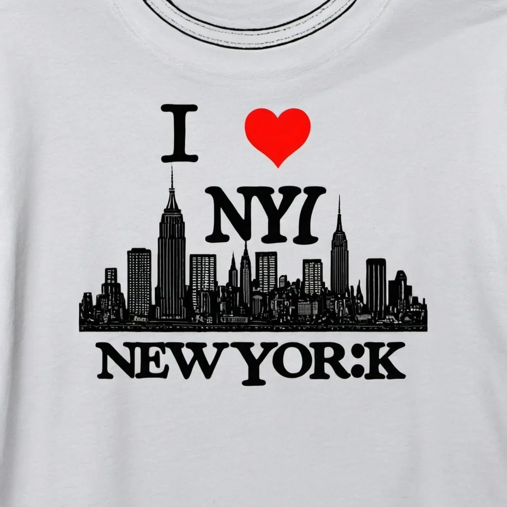 Prompt: creat i love new yorl for t shirt 