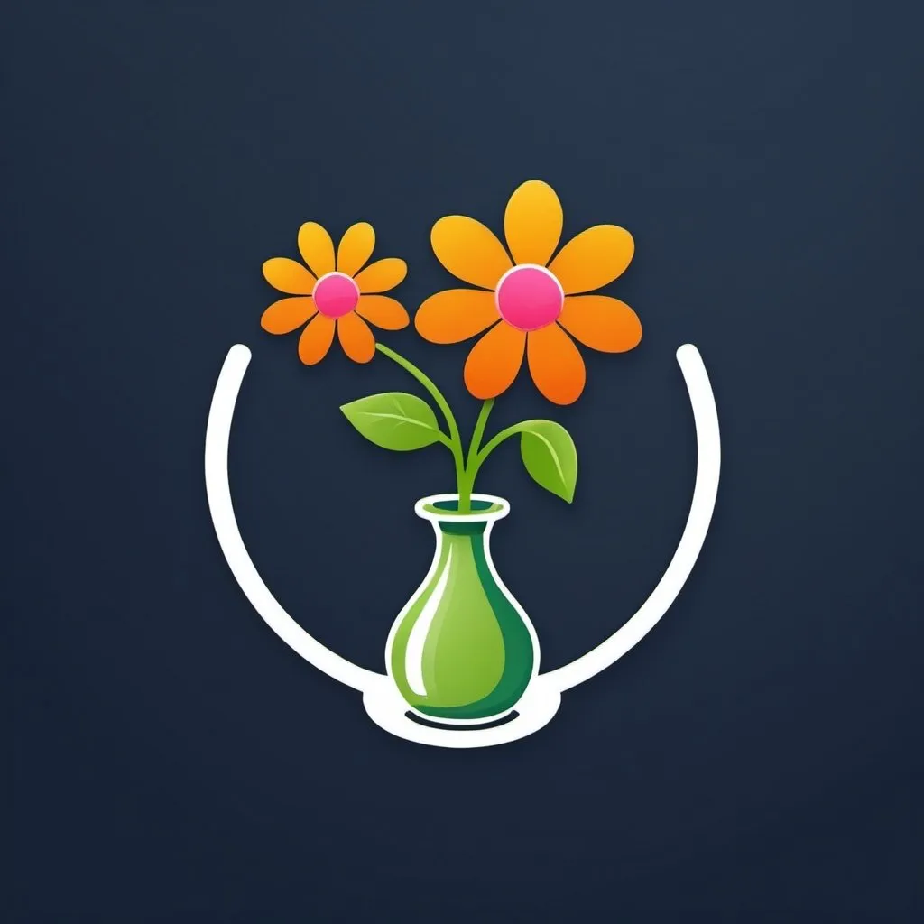 Prompt: a logo for an education app named as 'flower vase'