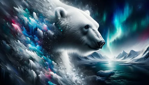 Prompt: ❄️ Arctic Polar Bear Painting