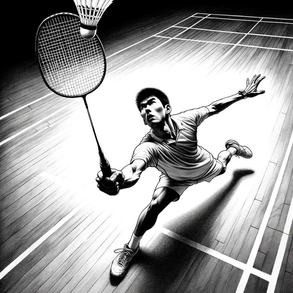 Single one line drawing man badminton player... - Stock Illustration  [102551327] - PIXTA