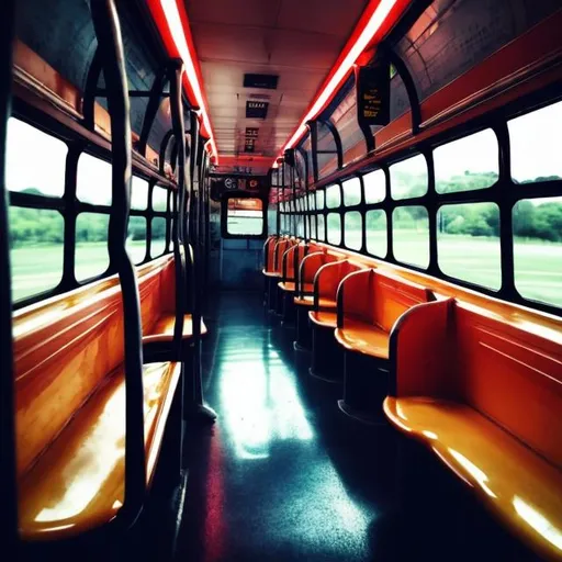 Prompt: inside of bus
