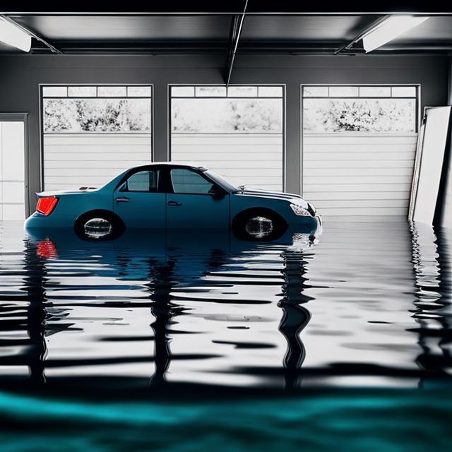 Prompt: flooded garage