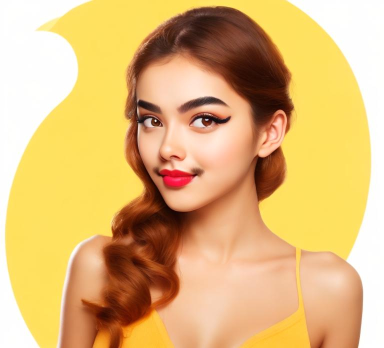 Beautiful girl with mustache | OpenArt