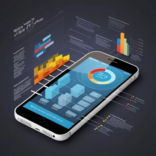 Prompt: Data visualization about uses of mobile phone
 