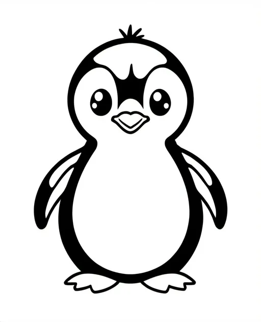 Prompt: A cute Penguin for coloring page