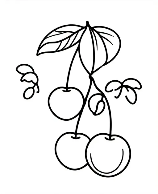 Prompt: Cherry for coloring page