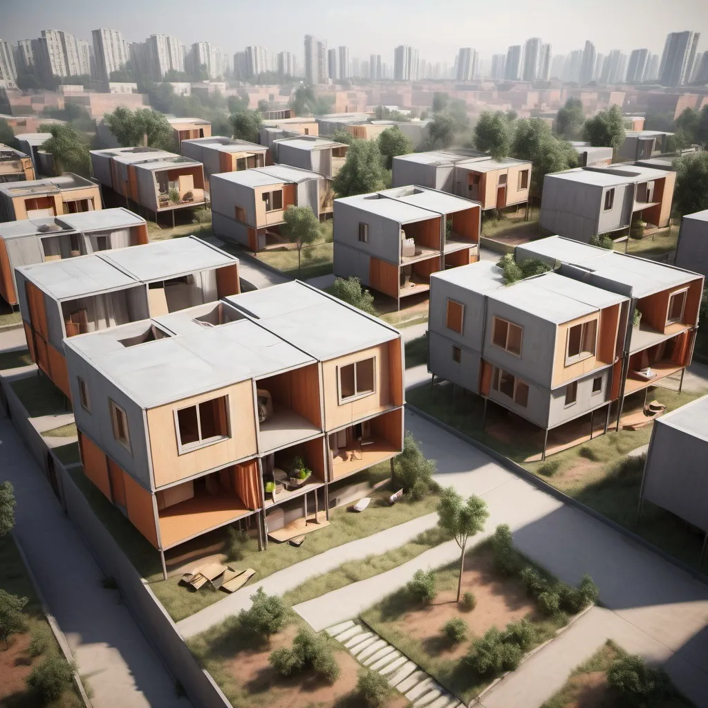 Prompt: Develop a low-cost housing solution for urban areas.