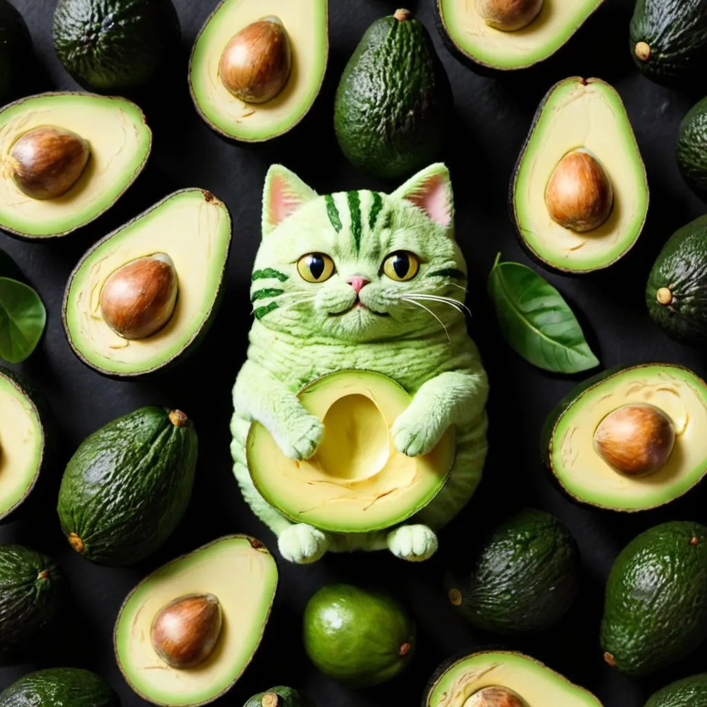 Prompt: Avocado cat