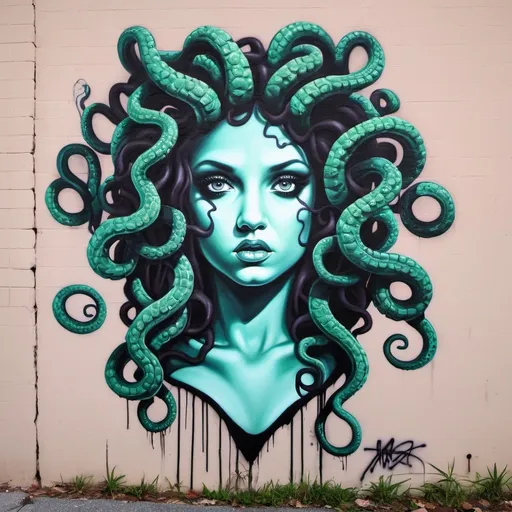 Prompt: tanya lorraine lane graffiti medusa art