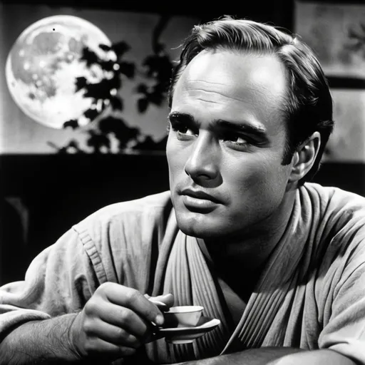 Prompt: Marlon Brando Tea House of the August Moon