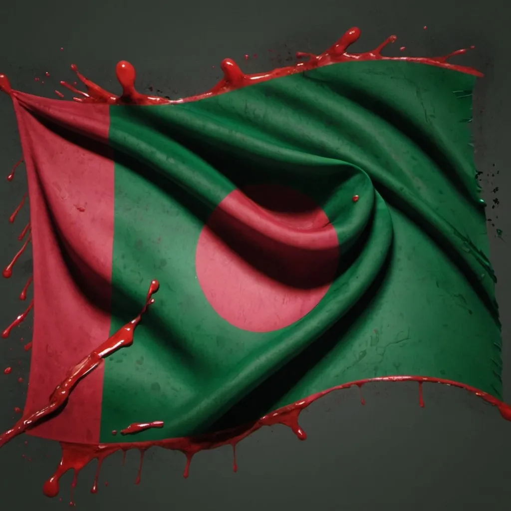 Prompt: The flag of Bangladesh is bloody.