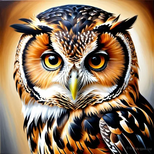 Prompt: Young owl, oil painting, hyper realistic, high details, symmetric, perfect eyes, perfect feathers, beautiful, gorgeous features, dark brown eyes, black long feathers, cute, fluffy, soft, 