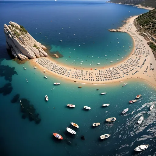 Prompt: CREA UN SOLE IMMENSO SOPRA AL MARE  NELLA RIVA CON UNA SCRITTA AL CENTRO DELLA IMMAGINE " SARDINIA "