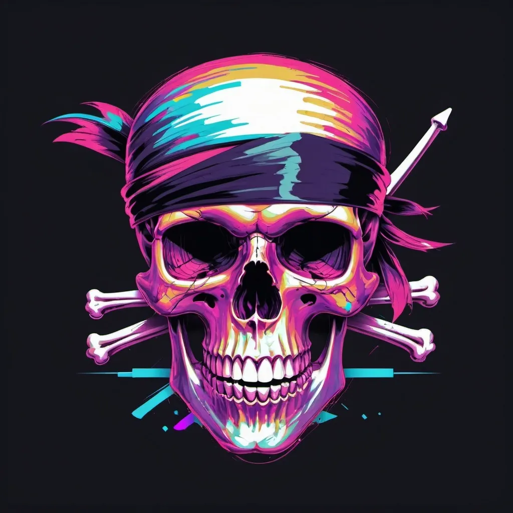 Prompt: Glitch pirate skull
