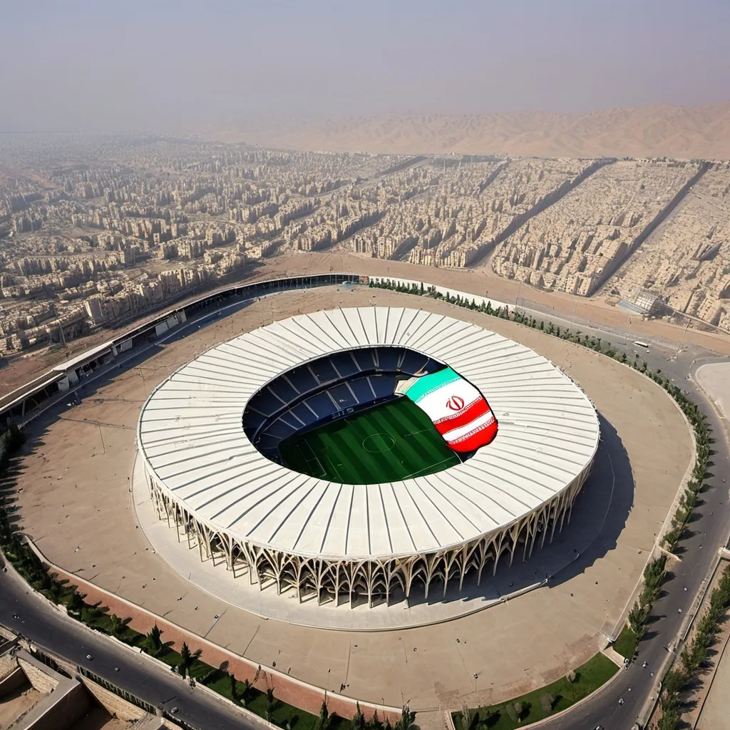 Prompt: Stadium in iran in azadi