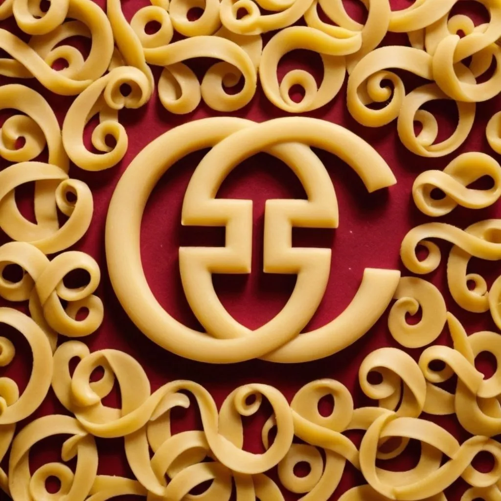 Prompt: make the gucci logo out of pasta