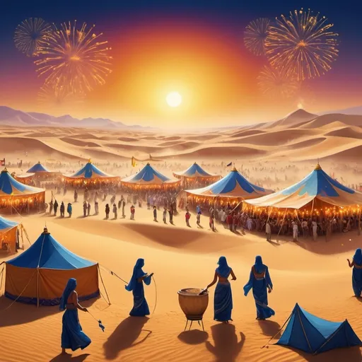 Prompt: Create an image of a  Festival in the Desert