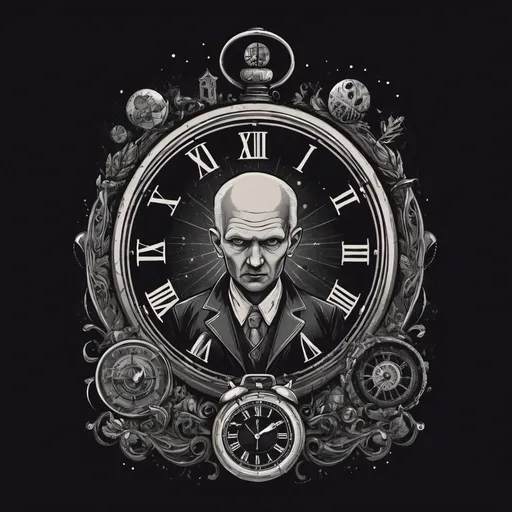 Prompt: create a design illustration to be used on a t-shirt with the theme "eleven time of legacy" with a dark illustration style