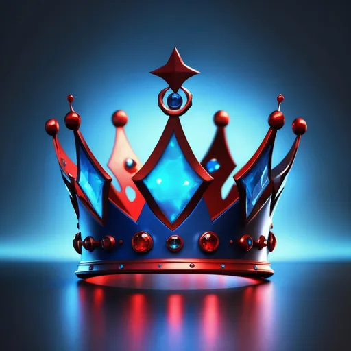 Prompt: futuristic crown, blue and red dark background, realistic, highres, real lights