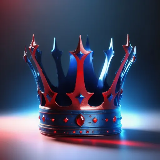 Prompt: futuristic crown, blue and red dark background, realistic, highres, real lights