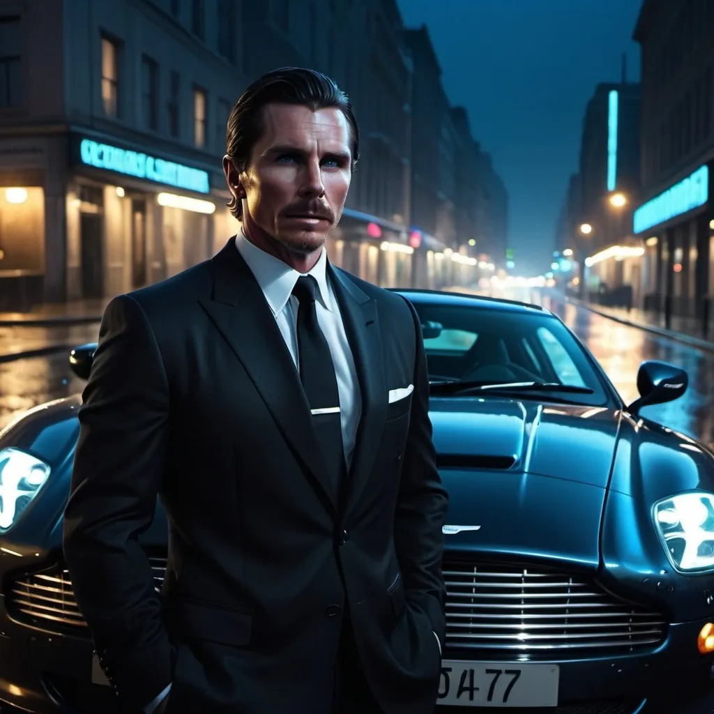 Prompt: Make an image of christian bale if he played james bond