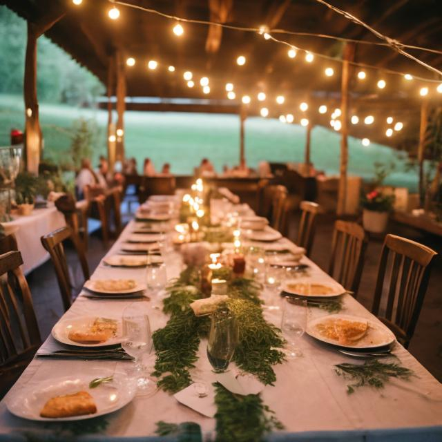 Prompt: Dinner party at the farm