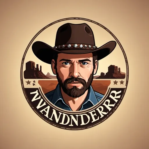 Prompt: A logo for a YouTube channel named Western Film Wanderer