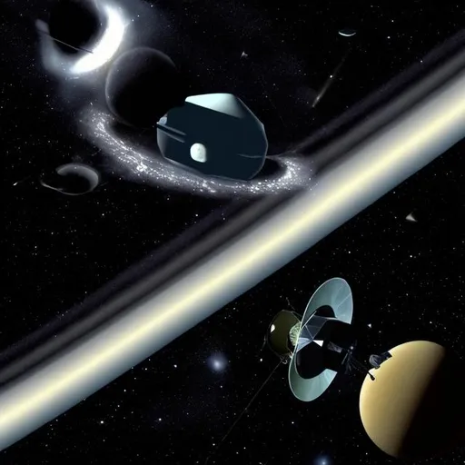 Prompt: Voyager 1 leaving the oort cloud.