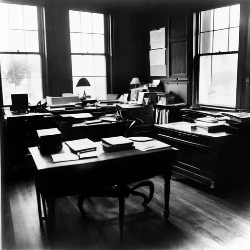 Prompt: Albert Einsten's desk on the day of his death.