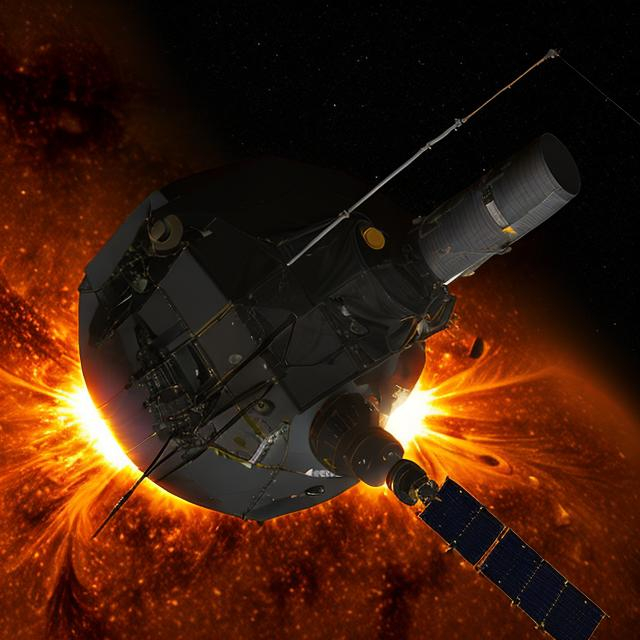 Prompt: The Parker Solar Probe close to the sun.