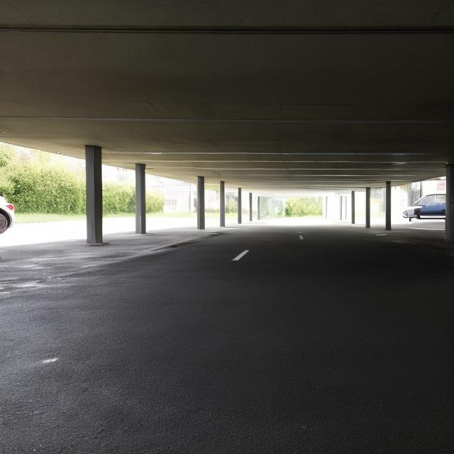 Prompt: Liminal space of a car park.