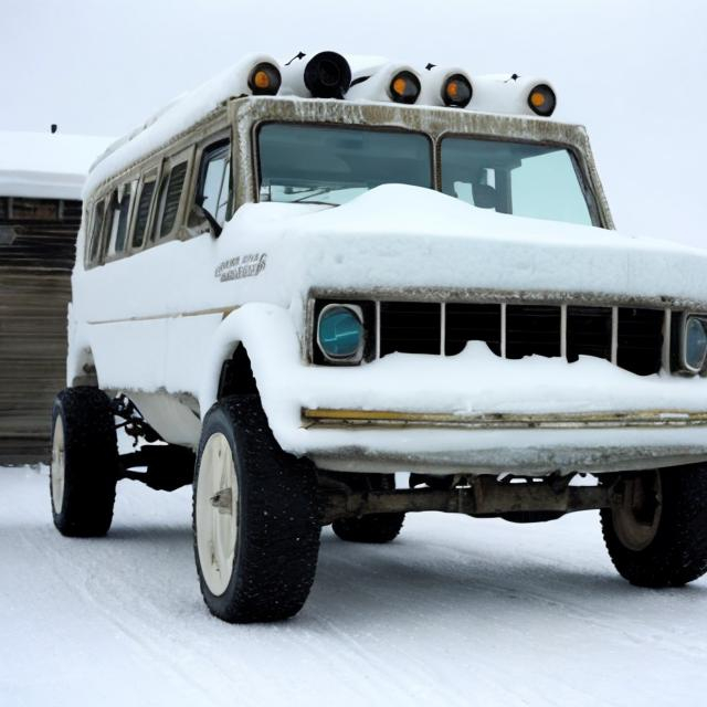 Prompt: The Antarctic Snow Cruiser.