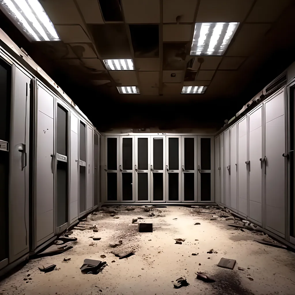 Prompt: The dusty server room of the abandoned YouTube headquarters.