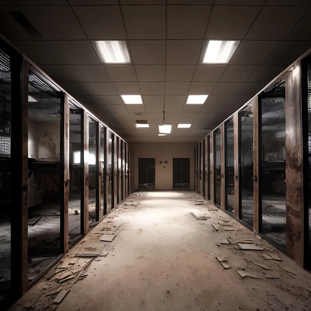 Prompt: The dusty server room of the abandoned YouTube headquarters.