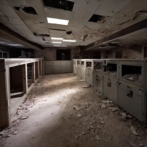 Prompt: The dusty server room of the abandoned YouTube headquarters.