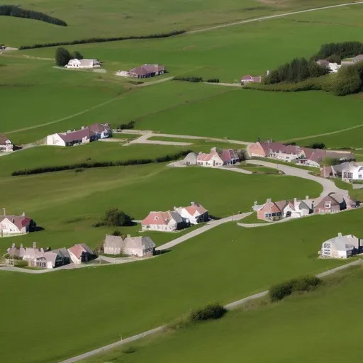 Prompt: Unsettling feeling liminal spaces from your childhood of big empty grass hills with few houses.