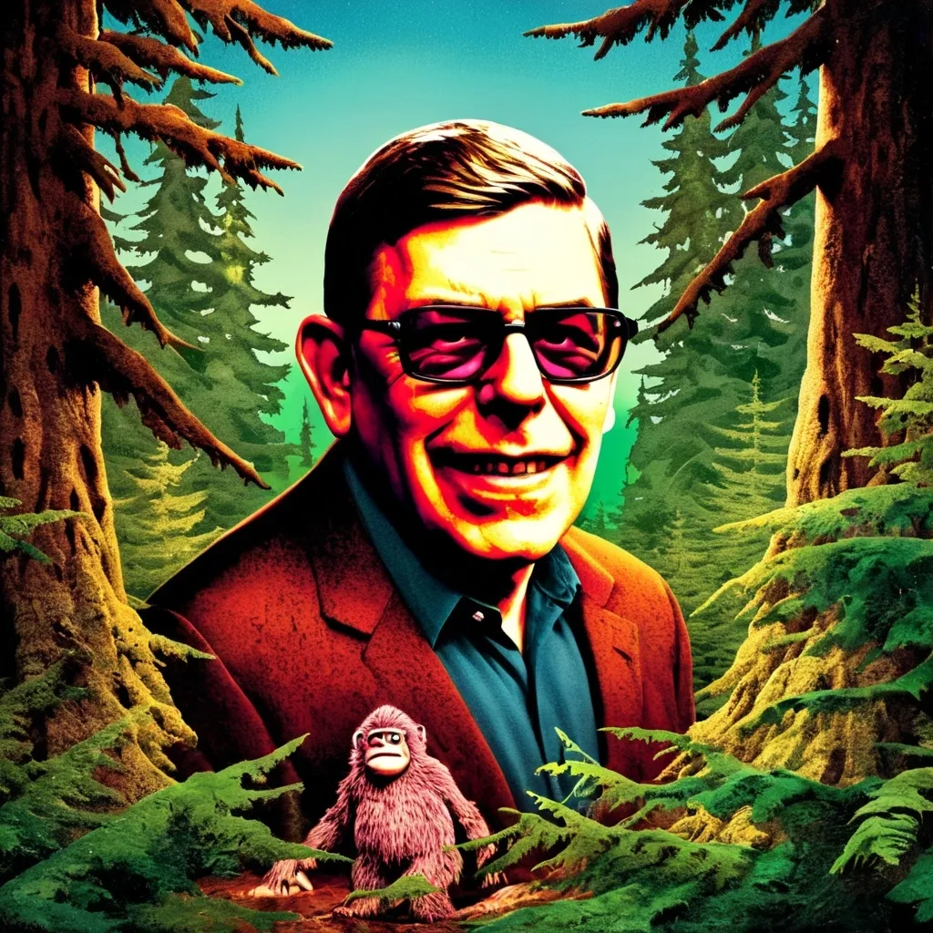 Prompt: Sasquatch with art bell’s head