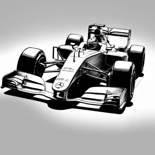 Prompt: a sketch of a f1 car
