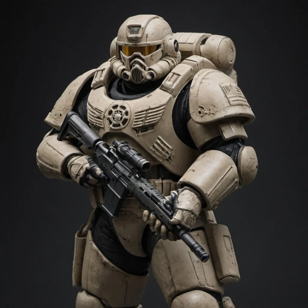 Prompt: United States Space Marine holding a rifle