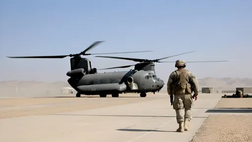 Prompt: 
Go back
camp bastion, Afghanistan, UK military base, sand with an area of grey concreted runway in the middle, flat roofs, desert airbase, military tents, watch towers, aircraft hangers, concrete walls, hyper realistic, PIXABAY, VRAY, expansive, shot from distance, day time, distant mountains in the background, blue sky, we see a chinook helicopter landing, sand being blown, soldiers guiding the helicopter down to land.