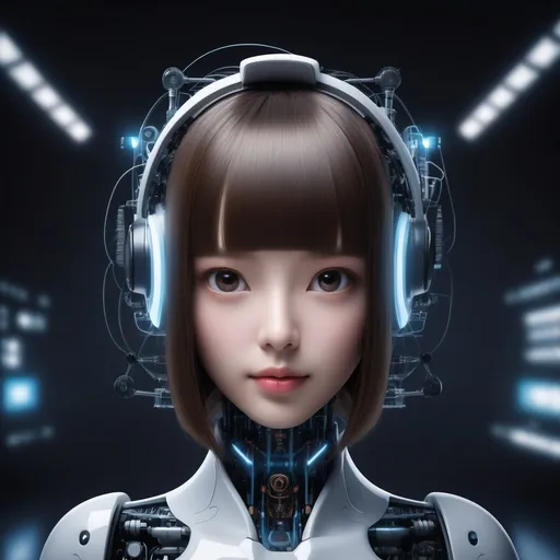 Prompt: ai automation and ai agent  direct face girl
 hair on head
