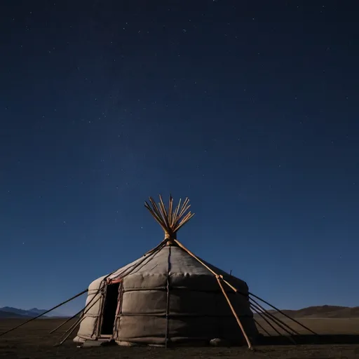 Prompt: starlight in mongolia