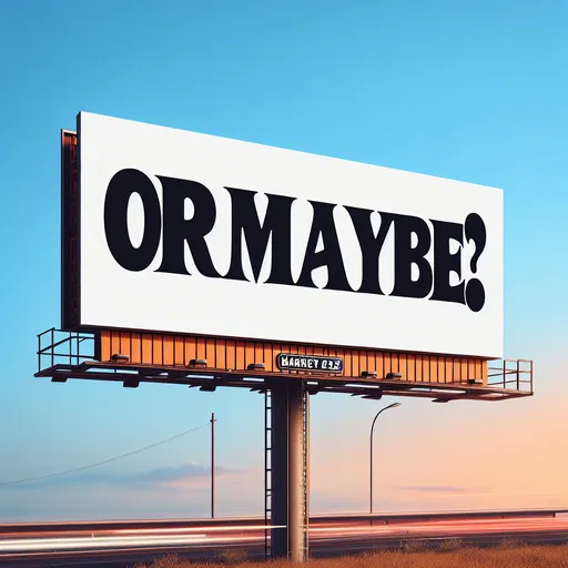 Prompt: Create a billboard with the words:
Or Maybe 