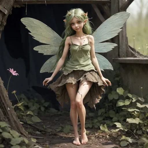 Prompt: FAIRY IN TATTERED CLOTHES 