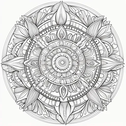 Prompt: sea mandala coloring page