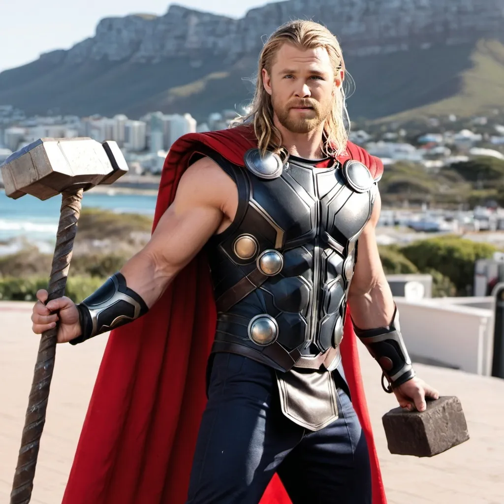 Prompt: thor from marvel in cape town
