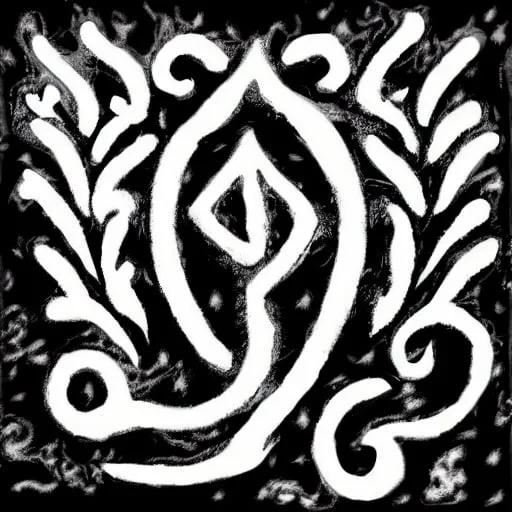 Prompt: fire Fairy 
Nordic rune
black and white

 