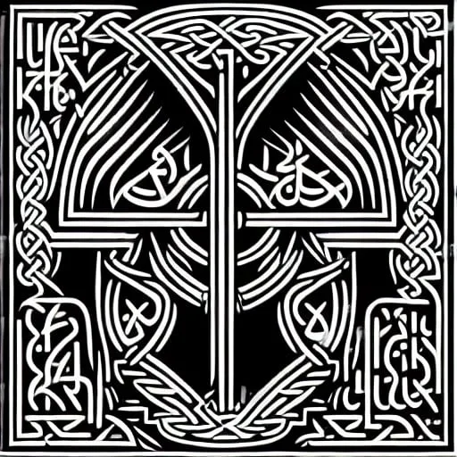 Prompt: Maori design
Viking design 
Arabic writing

 
