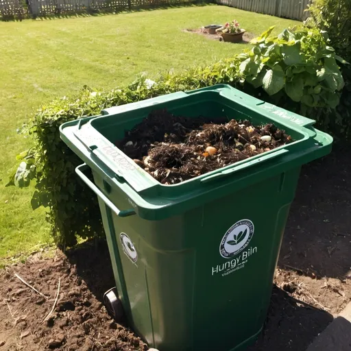 Prompt: compost Wormbin hungrybin in the sun